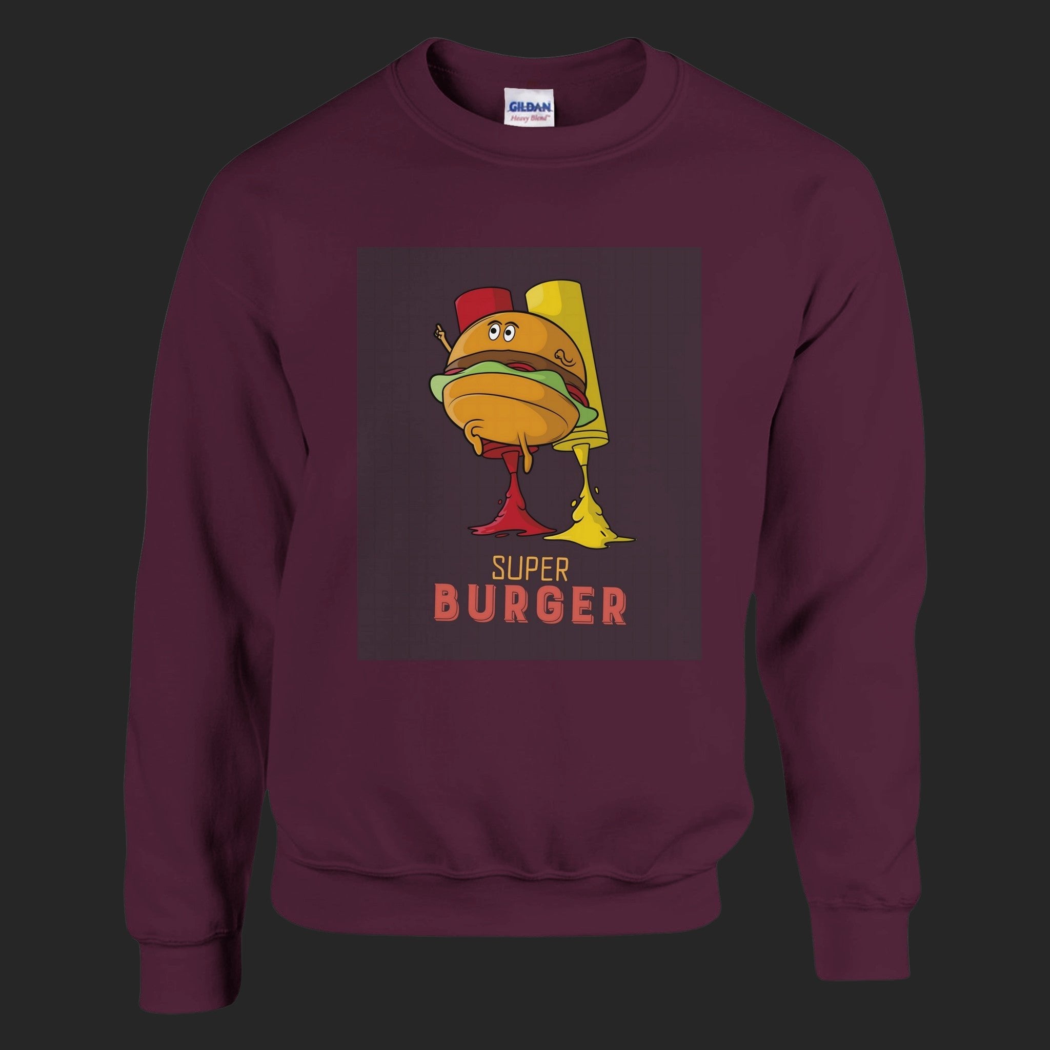 CréaBurger / sweatshirt Maroon - CréaSimon