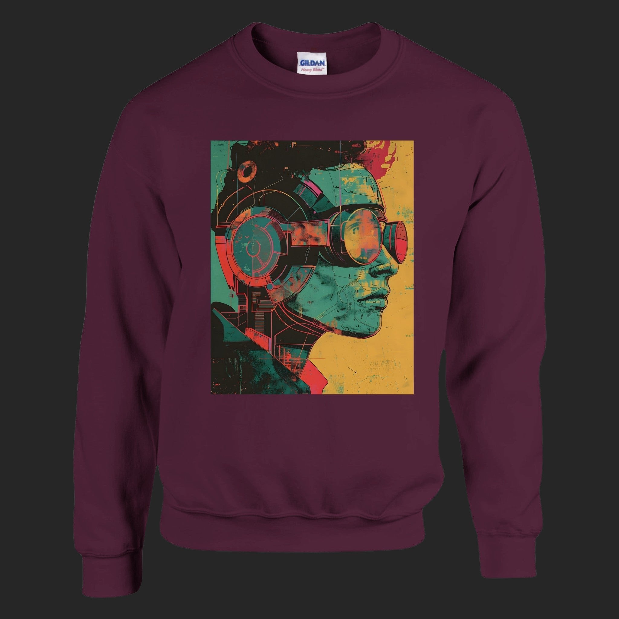 CréaCyborg 1 / sweatshirt Maroon - CréaSimon