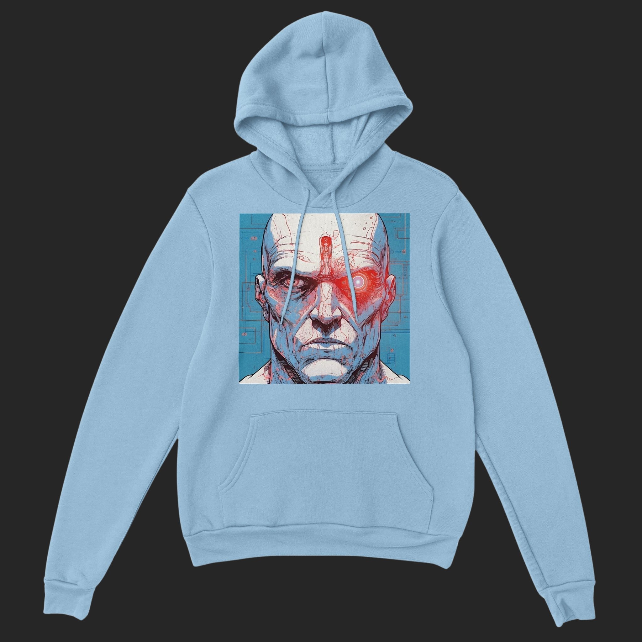 CréaCyborg 2 / hoodie homme Light Blue - CréaSimon